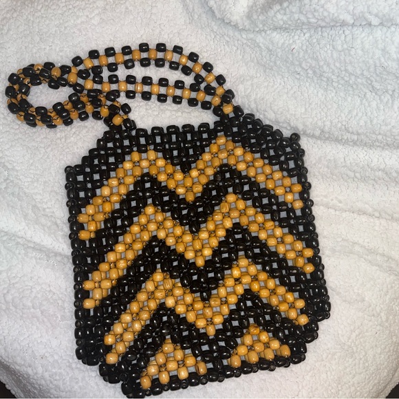 Large Wooden Beaded Shoulder Bag - Picture 6 of 6